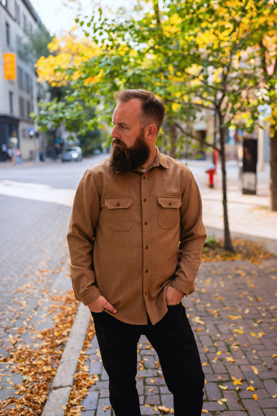 Recycled Wool Overshirt - Camel | 172
