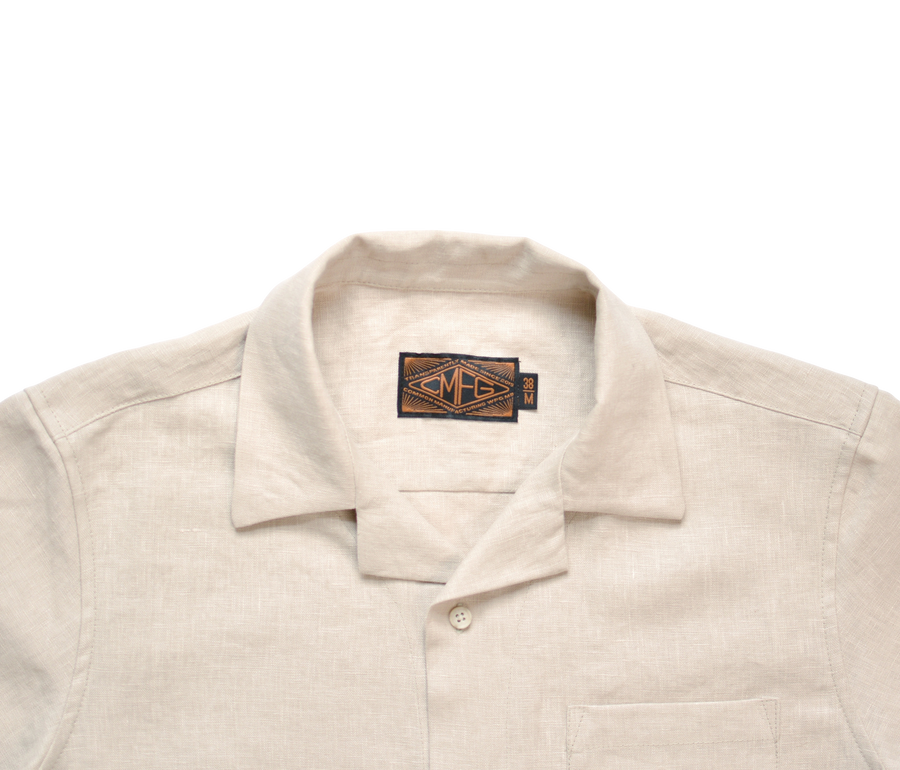 PRE-ORDER: Washed Linen Camp Shirt - Natural | 180