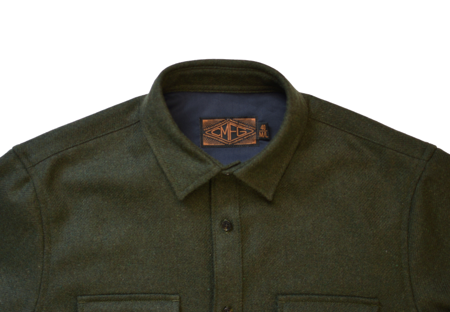 Recycled Wool Overshirt - Forest | 173