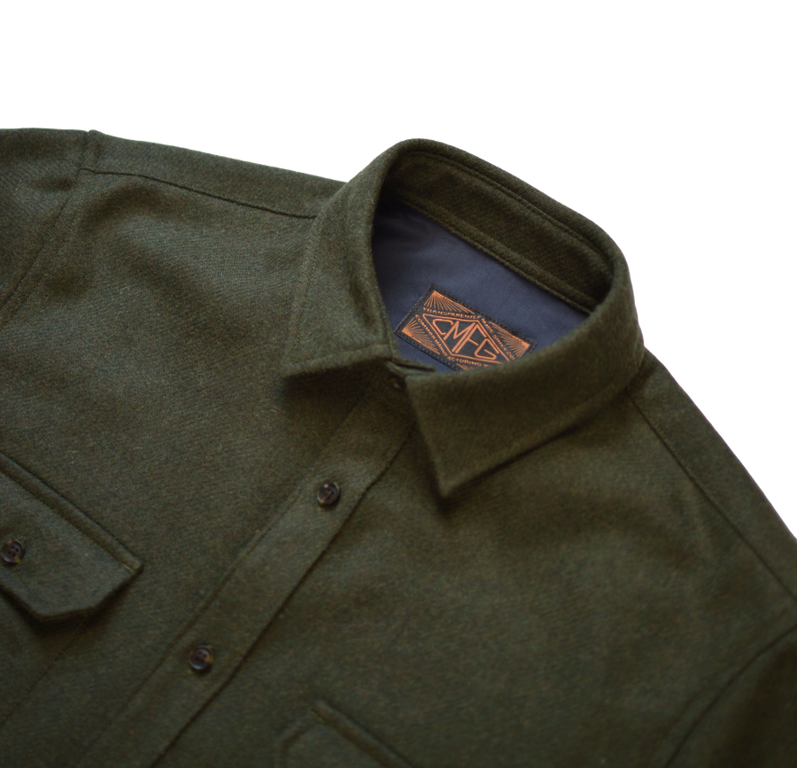 Recycled Wool Overshirt - Forest | 173