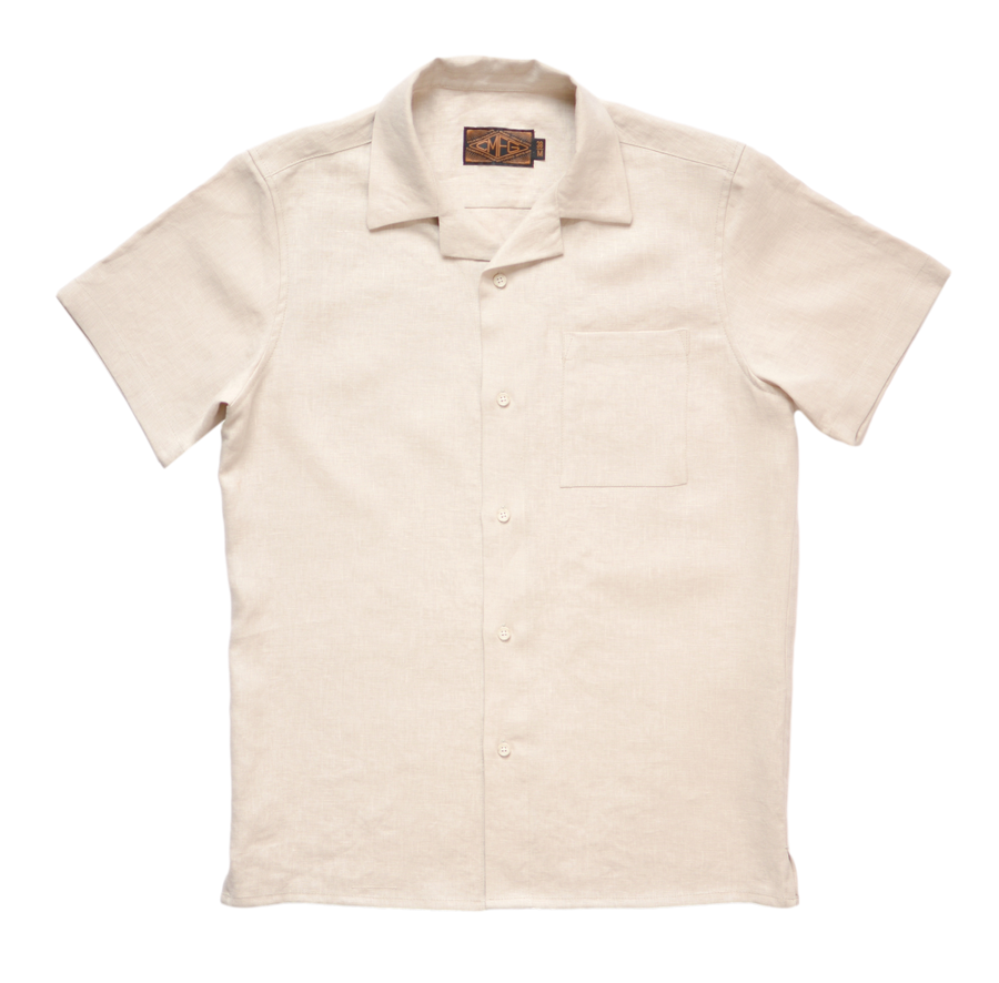 Washed Linen Camp Shirt - Natural | 180